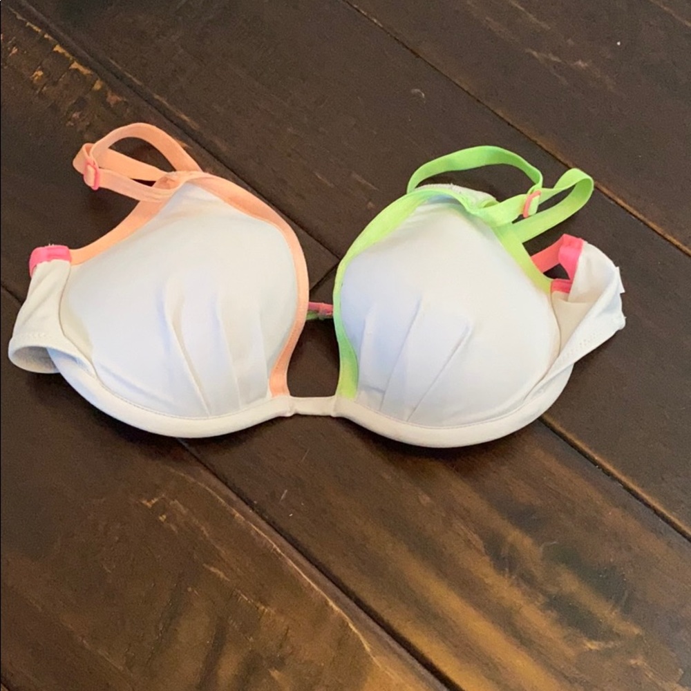 PINK VICTORIOUS SECRET MULTICOLORED BIKINI TOP